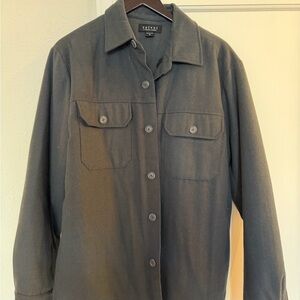 Velvet Charcoal Textured Button-Up Shirt